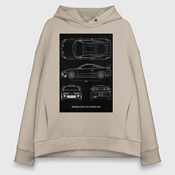 Толстовка оверсайз женская Mitsubishi Eclipse, цвет: миндальный