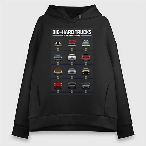 Женское худи оверсайз Chevrolet Suburban / Черный – фото 1