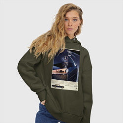 Толстовка оверсайз женская Mercedes-benz автомобиль ретро, цвет: хаки — фото 2