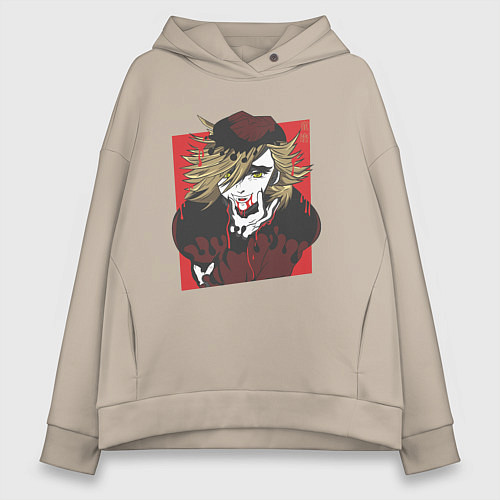 Женское худи оверсайз Клинок рассекающий демонов 2 Высшая Луна Доума / Миндальный – фото 1