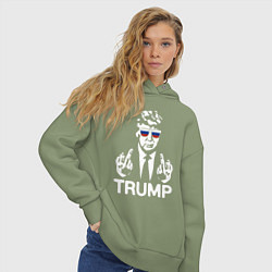 Толстовка оверсайз женская Трамп наш, цвет: авокадо — фото 2