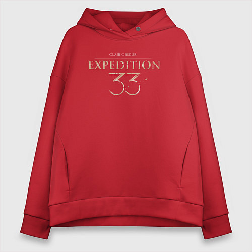 Женское худи оверсайз Clair Obsur expedition 33 logo / Красный – фото 1