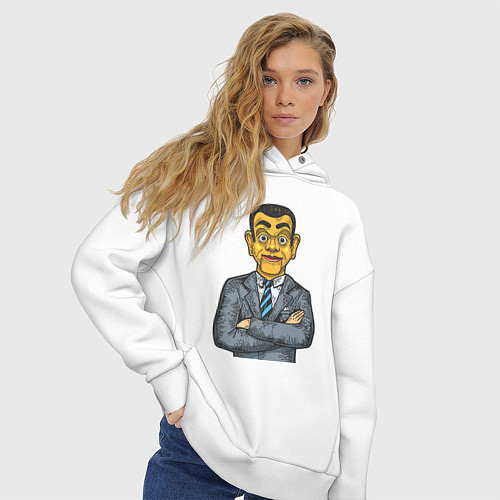 Женское худи оверсайз Человек кукла / Белый – фото 3