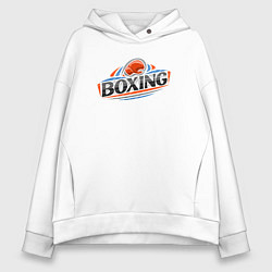 Толстовка оверсайз женская Boxing team, цвет: белый