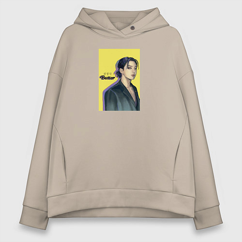 Женское худи оверсайз JK Butter / Миндальный – фото 1