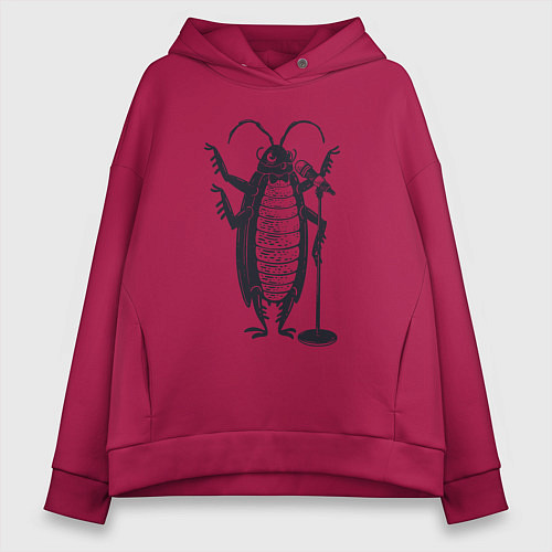Женское худи оверсайз Тараканчик певец / Маджента – фото 1