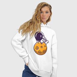 Толстовка оверсайз женская Отдых на Луне, цвет: белый — фото 2
