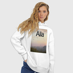 Толстовка оверсайз женская Alla - туманная Алла, цвет: белый — фото 2
