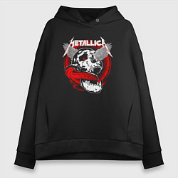 Толстовка оверсайз женская Metallica the god, цвет: черный