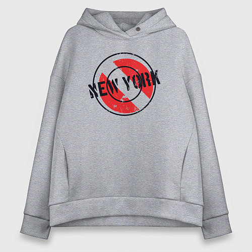 Женское худи оверсайз NY city USA / Меланж – фото 1