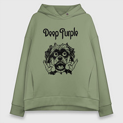 Толстовка оверсайз женская Deep Purple - rock dog, цвет: авокадо