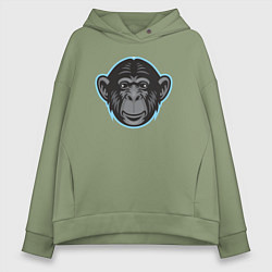 Толстовка оверсайз женская Funny monkey, цвет: авокадо