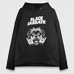 Толстовка оверсайз женская Black Sabbath rock dog, цвет: черный