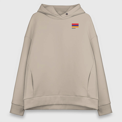 Женское худи оверсайз Армения флаг и карта / Миндальный – фото 1