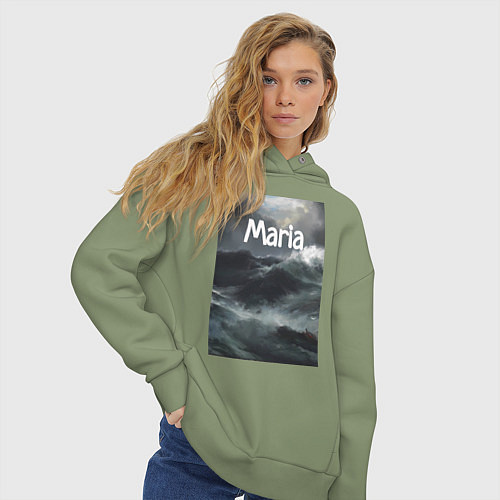 Женское худи оверсайз Maria штормовые волны / Авокадо – фото 3