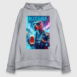 Толстовка оверсайз женская Cyber cool dude Dino - ai art fantasy, цвет: меланж