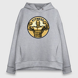 Толстовка оверсайз женская Fitness power, цвет: меланж