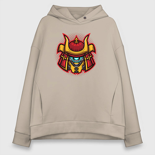 Женское худи оверсайз Samurai warrior / Миндальный – фото 1