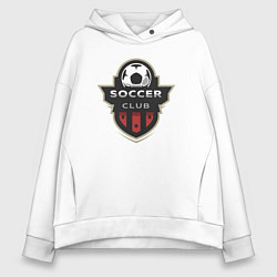 Толстовка оверсайз женская Соккер клуб, цвет: белый