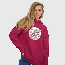 Толстовка оверсайз женская Космический шаттл, цвет: маджента — фото 2