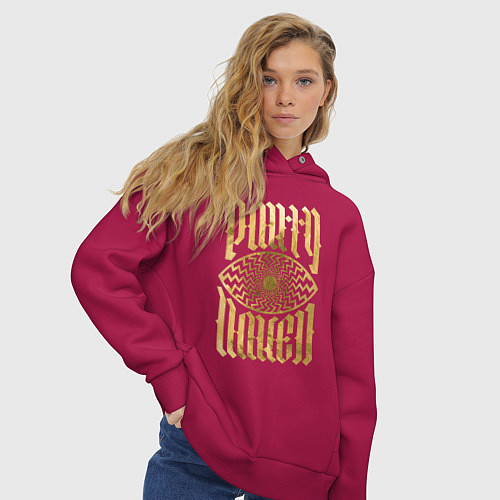 Женское худи оверсайз Party naked / Маджента – фото 3