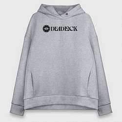 Толстовка оверсайз женская Deadlock white logo, цвет: меланж