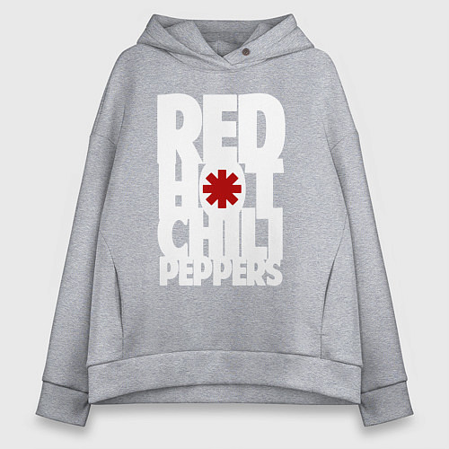 Женское худи оверсайз RHCP - title and logo / Меланж – фото 1