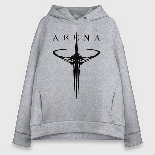 Женское худи оверсайз Quake arena logo / Меланж – фото 1