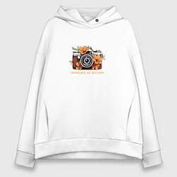 Толстовка оверсайз женская Моменты осени, цвет: белый