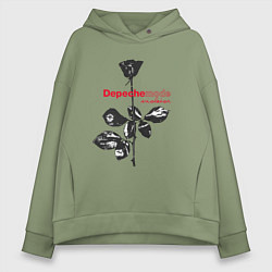 Толстовка оверсайз женская Depeche Mode - Violator black rose, цвет: авокадо