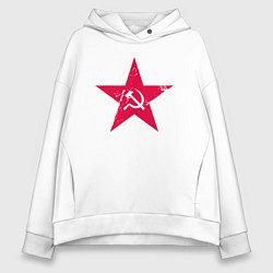 Толстовка оверсайз женская Звезда - СССР, цвет: белый