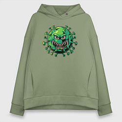 Толстовка оверсайз женская Вирус злодей, цвет: авокадо