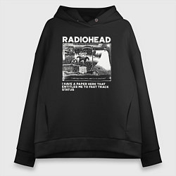 Толстовка оверсайз женская Radiohead band, цвет: черный