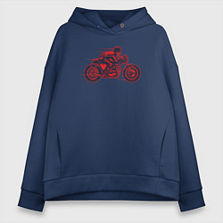 Толстовка оверсайз женская Speedy biker, цвет: тёмно-синий