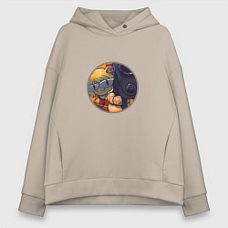 Толстовка оверсайз женская Necoarc gun, цвет: миндальный