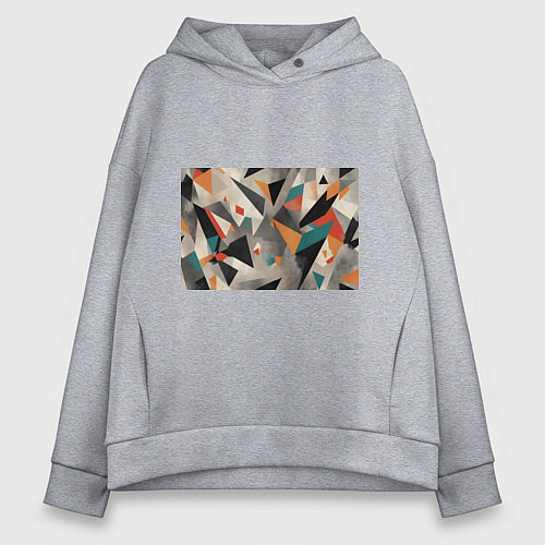Женское худи оверсайз Отголоски конструктивизма / Меланж – фото 1