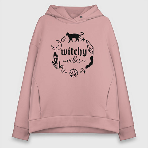 Женское худи оверсайз Witchy vibes / Пыльно-розовый – фото 1
