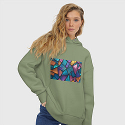 Толстовка оверсайз женская Яркое стекло, цвет: авокадо — фото 2