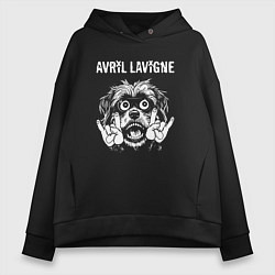 Толстовка оверсайз женская Avril Lavigne rock dog, цвет: черный