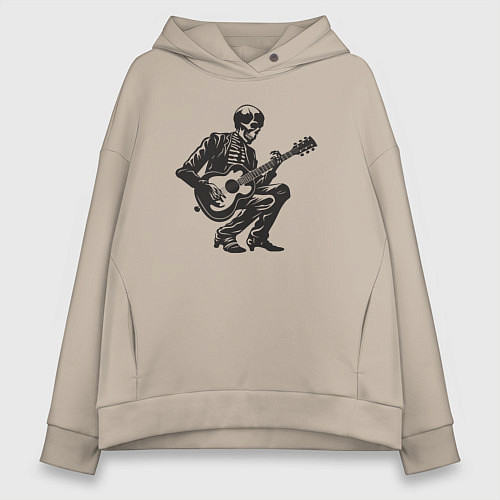 Женское худи оверсайз Мёртвая рок звезда / Миндальный – фото 1