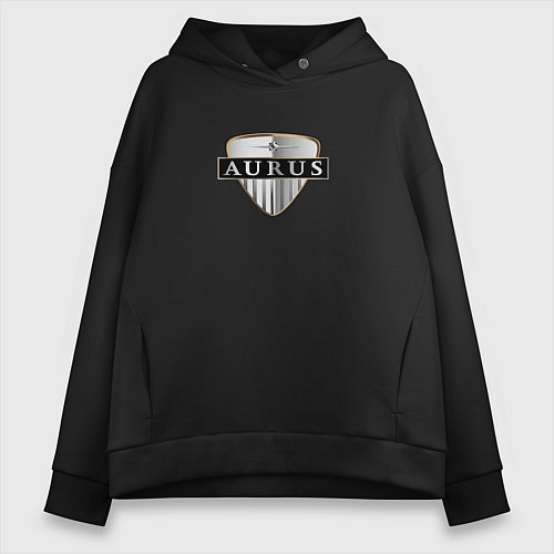 Женское худи оверсайз AURUS logo auto / Черный – фото 1