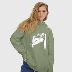 Толстовка оверсайз женская Толстовка Street Workout - Выход Силой White, цвет: авокадо — фото 2