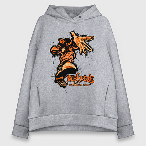 Женское худи оверсайз Limp Bizkit - graffiti / Меланж – фото 1