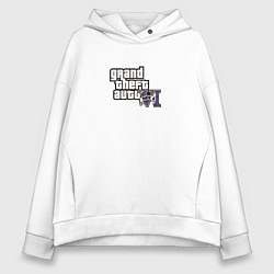 Толстовка оверсайз женская Grand Theft Auto 6 vice city logo, цвет: белый