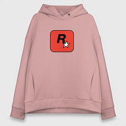 Толстовка оверсайз женская Rockstar logo team, цвет: пыльно-розовый