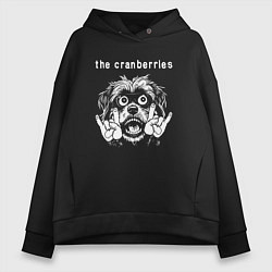 Толстовка оверсайз женская The Cranberries rock dog, цвет: черный