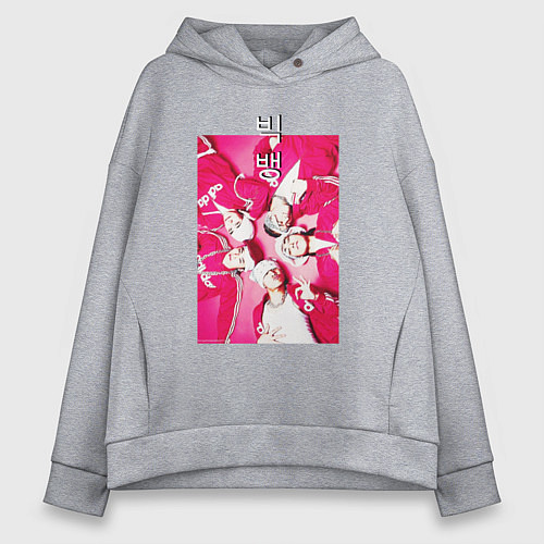 Женское худи оверсайз Big bang в ярких красных костюмах / Меланж – фото 1