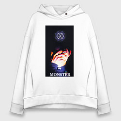 Толстовка оверсайз женская Exo monster, цвет: белый