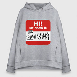 Толстовка оверсайз женская Eminem - slim shady sticker, цвет: меланж