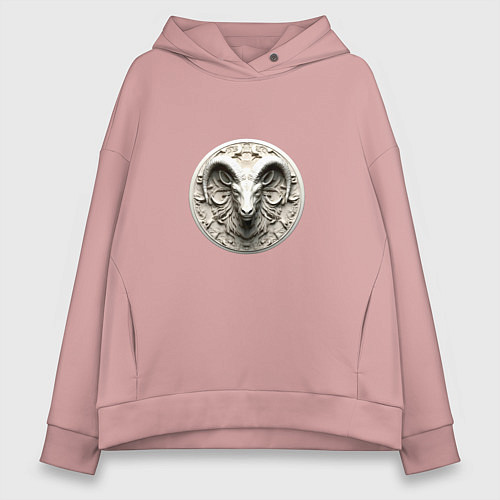 Женское худи оверсайз Козерог знак западного зодиака / Пыльно-розовый – фото 1